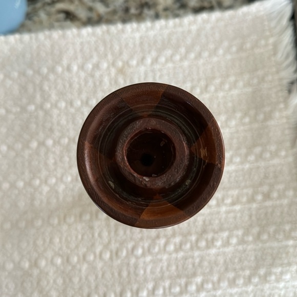 Vintage Carved Wood Candlesticks, one pair - Picture 6 of 7